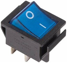 Выключатель клавишный Rexant ON-OFF синий с подсветкой (250В 16А (4с)) {36-2331}