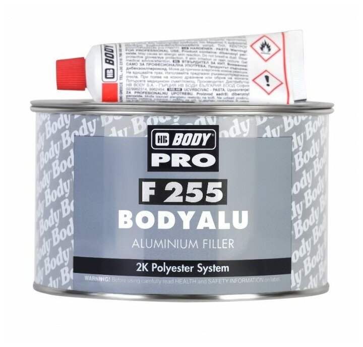 Шпатлевка HB Body PRO F255 ALU с алюминиевым наполнителем серая, 1 кг