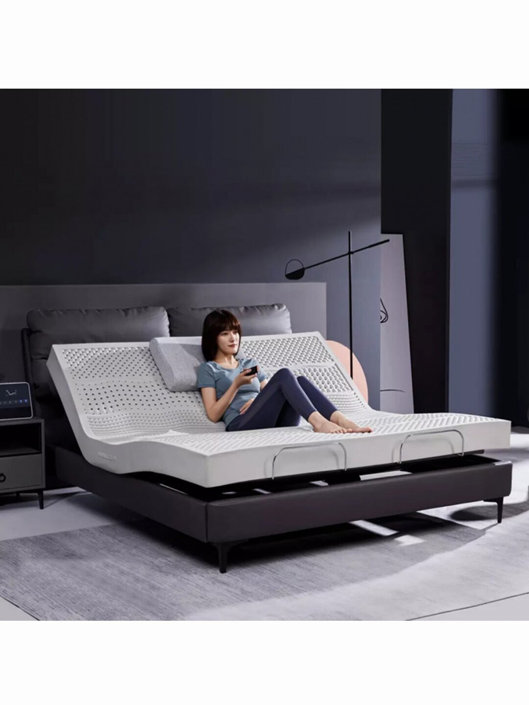 Умная двуспальная кровать Xiaomi 8H Milan Smart Leather Electric Bed S-Pro 1.8 m Beige DT4 Pro (без матраса)