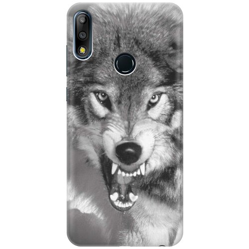 фото Ультратонкий силиконовый чехол-накладка для asus zenfone max pro (m2) zb631kl с принтом "волчий оскал" gosso