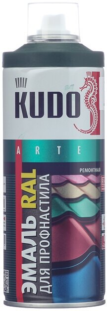 Эмаль аэрозольная для металлочерепицы Kudo зеленый мох полуматовая RAL 6005 520 мл