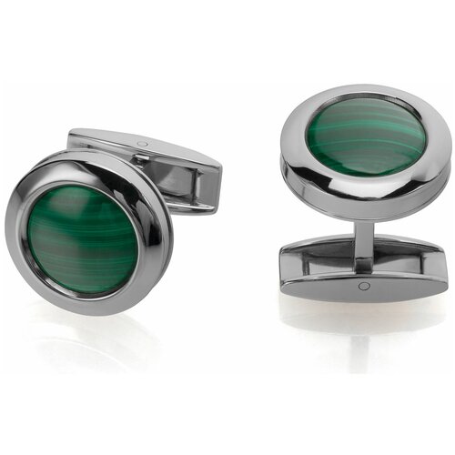 Запонки Colibri Hampton stainless steel/green malachite, CB C-10030CL.