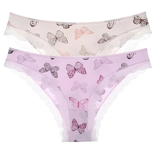 фото Donella набор трусов слипы низкой посадки с принтом бабочки, 5 шт., размер xxl, микс