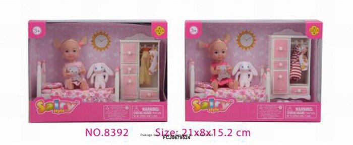 Кукла малышка 8392 Defa Lucy в спальне