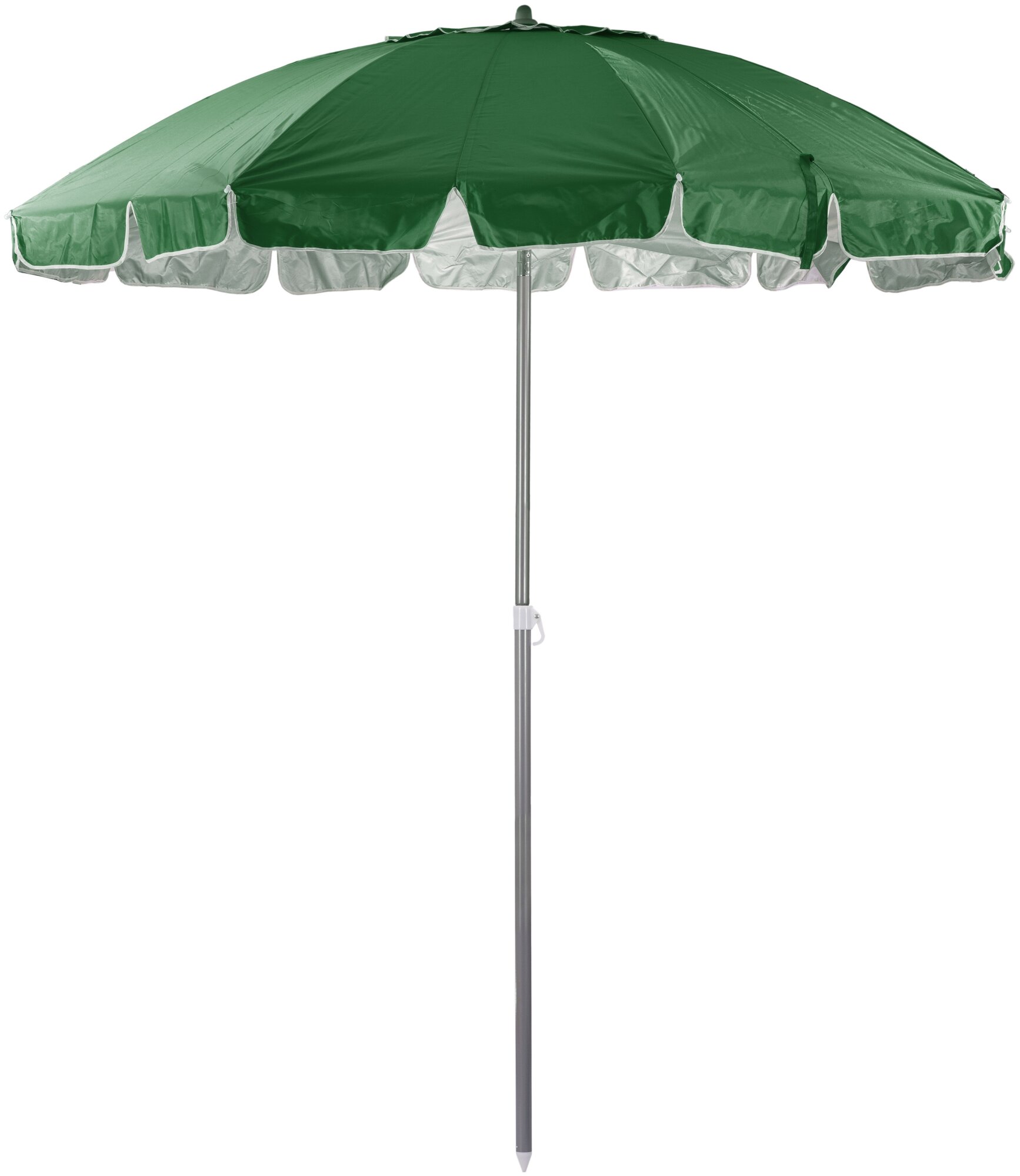 Пляжный зонт, 2,35 м, с клапаном, с наклоном (зеленый), в чехле - фотография № 1