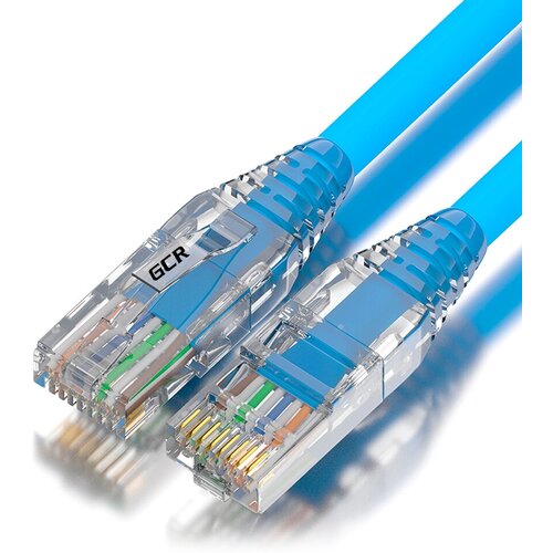 фото Gcr патч-корд 5.0m lszh utp кат.5e, синий, коннектор abs, 24 awg, ethernet high speed 1 гбит/с, rj45, t568b