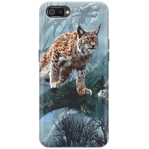 фото Re:paчехол - накладка artcolor для oppo a1k / realme c2 с принтом "дикая рысь"