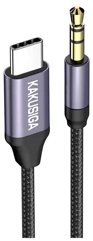 AUX адаптер Kakusiga KSC-427, Type-C to 3.5mm (M), 1 м, Черный