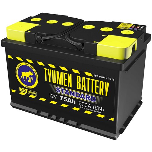 Аккумулятор TYUMEN BATTERY STANDARD 6CT-75L 660А п.п., 278х175х190, полярность прямая