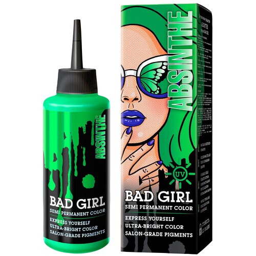 Краситель безаммиачный прямого действия Bad Girl Absinthe неоновый зеленый, 150 мл