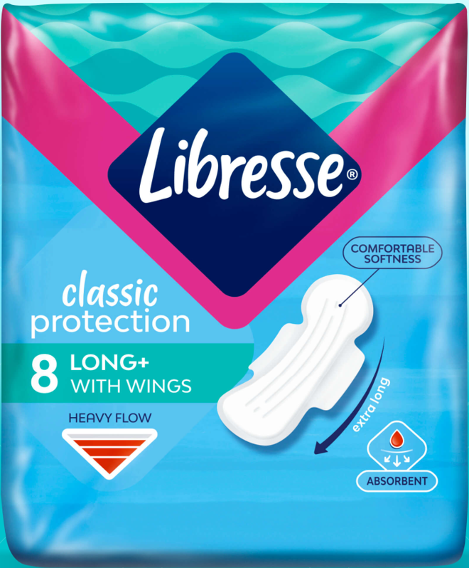 LIBRESSE Прокладки Либресс classic long (супер) soft 8штук в упаковке