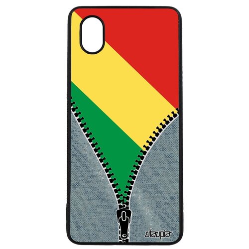 фото Чехол для мобильного samsung galaxy a01, "флаг конго браззавиль на молнии" страна utaupia