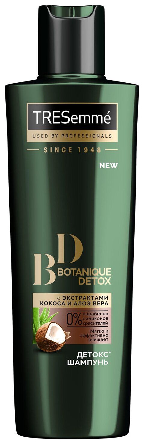 фото TRESemme TRESemmé шампунь botanique detox, 100% очищение без силиконов с кокосом и алоэ вера