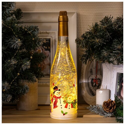фото Фигурка luazon lighting бутылка снеговик 31 см (4357323) белый