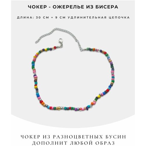 фото Чокер-ожерелье из бисера, разноцветный brionda