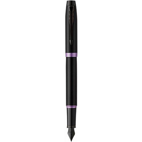 ручка роллер im professionals amethyst purple черно фиолетовая подар уп 2172950 Ручка перьев. Parker IM Vibrant Rings F315 (CW2172949) Amethyst Purple PVD M ст. нерж. подар. кор.