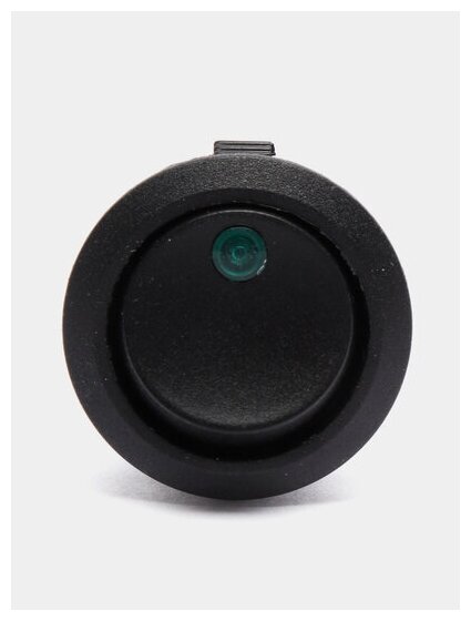 Выключатель клавишный круглый 12V 20А (3с) ON-OFF черный с зеленой подсветкой (комплект с клеммами и термоусадкой) - фотография № 8