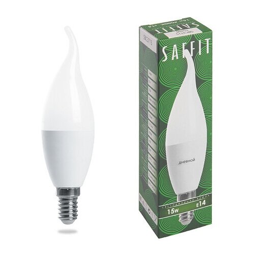 Лампа светодиодная SAFFIT SBC3715 Свеча на ветру E14 15W 6400K 55208
