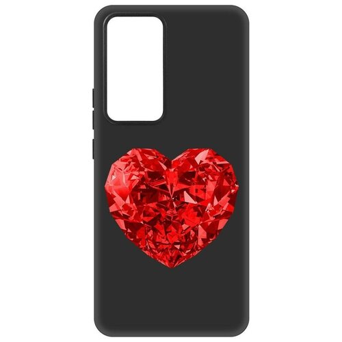 Чехол-накладка Krutoff Soft Case Рубиновое сердце для Xiaomi 12T черный чехол накладка krutoff soft case рубиновое сердце для xiaomi 13t pro черный