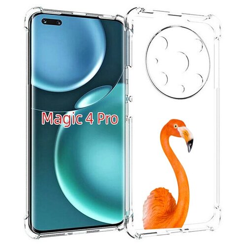 Чехол MyPads оранжевый-фламинго для Honor Magic4 Pro / Magic4 Ultimate задняя-панель-накладка-бампер