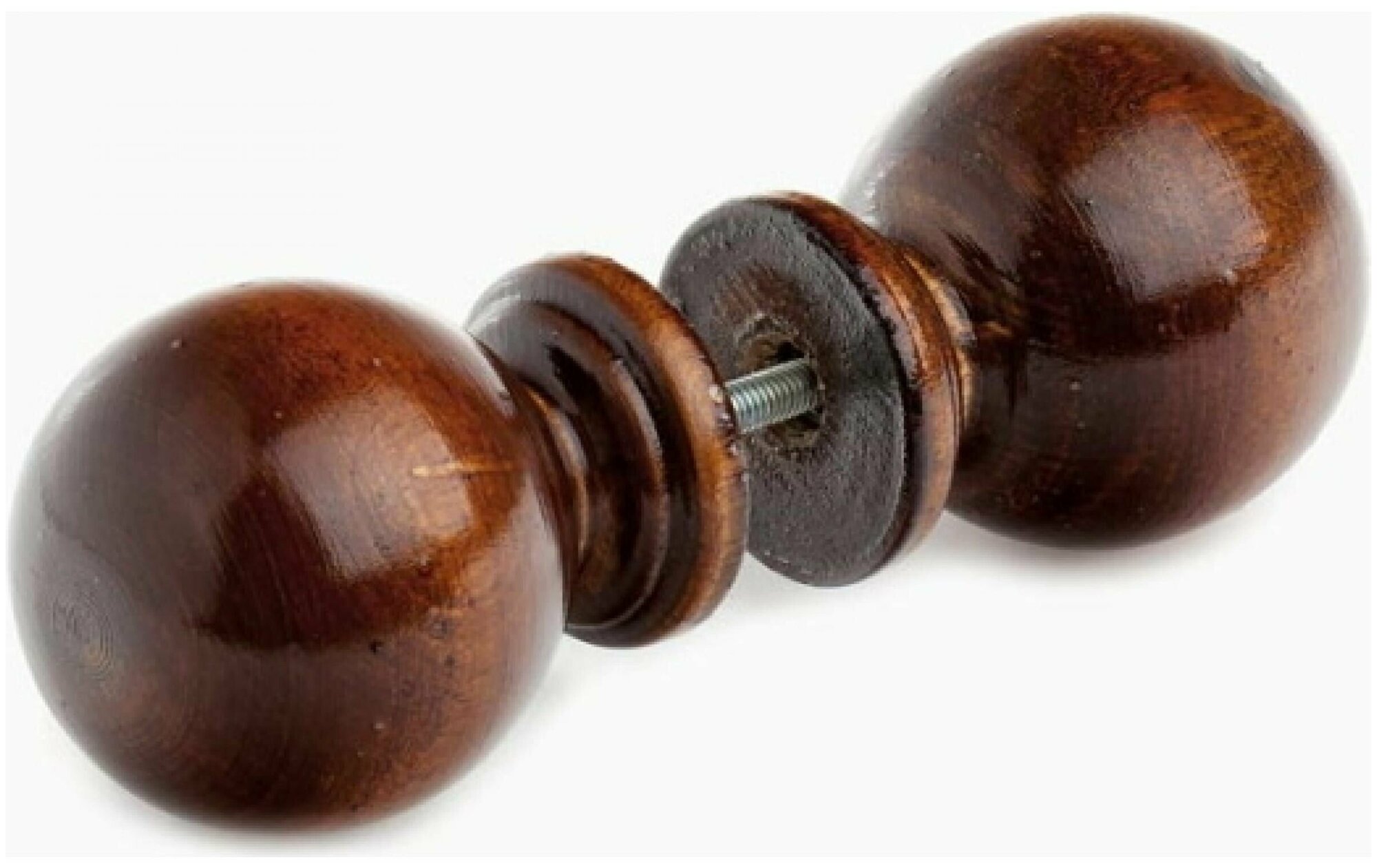 Деревянная ручка-кнопка шар лак, тёмный