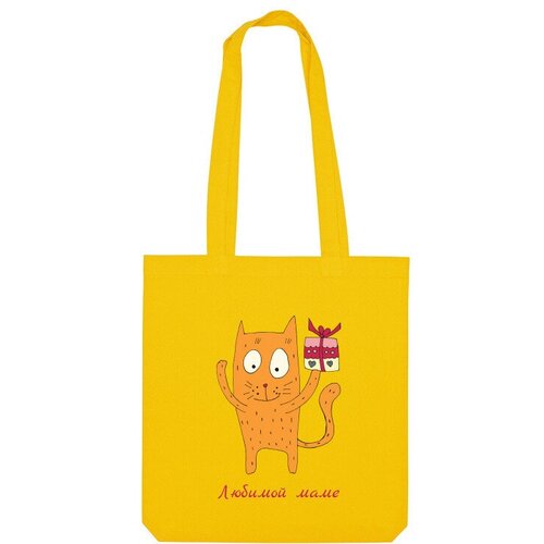 фото Сумка «кот с подарком в руках» (желтый) us basic