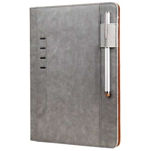 фото Премиальный чехол mypads для ipad pro 10.5 (a1701 / a1709) / ipad air 2019 с крепежом держателем для стилуса с местом для apple pencil из качественной импортной кожи серый