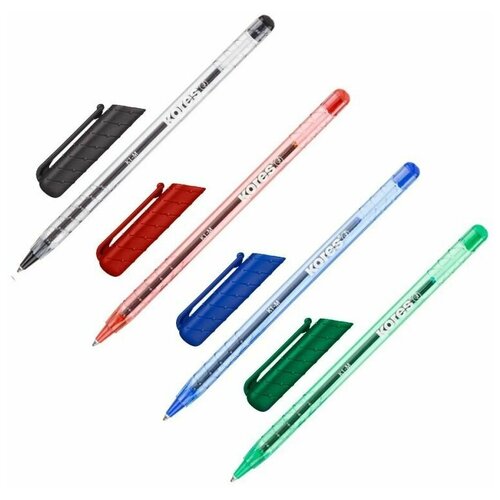 Ручка шариковая неавтоматическая KORES К1 0,7ммтреуг. корп4шт/бл с, 10 шт.