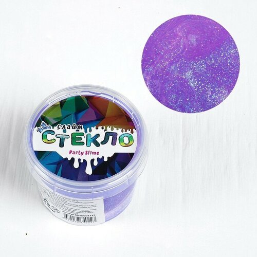 Слайм Стеклос фиолетовыми блёстками 100 г в банке 517₽