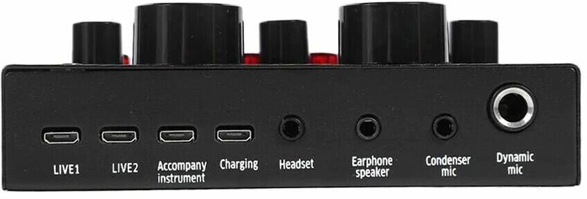 Микшер пульт портативный внешняя звуковая карта USB многофункциональная Bluetooth V8