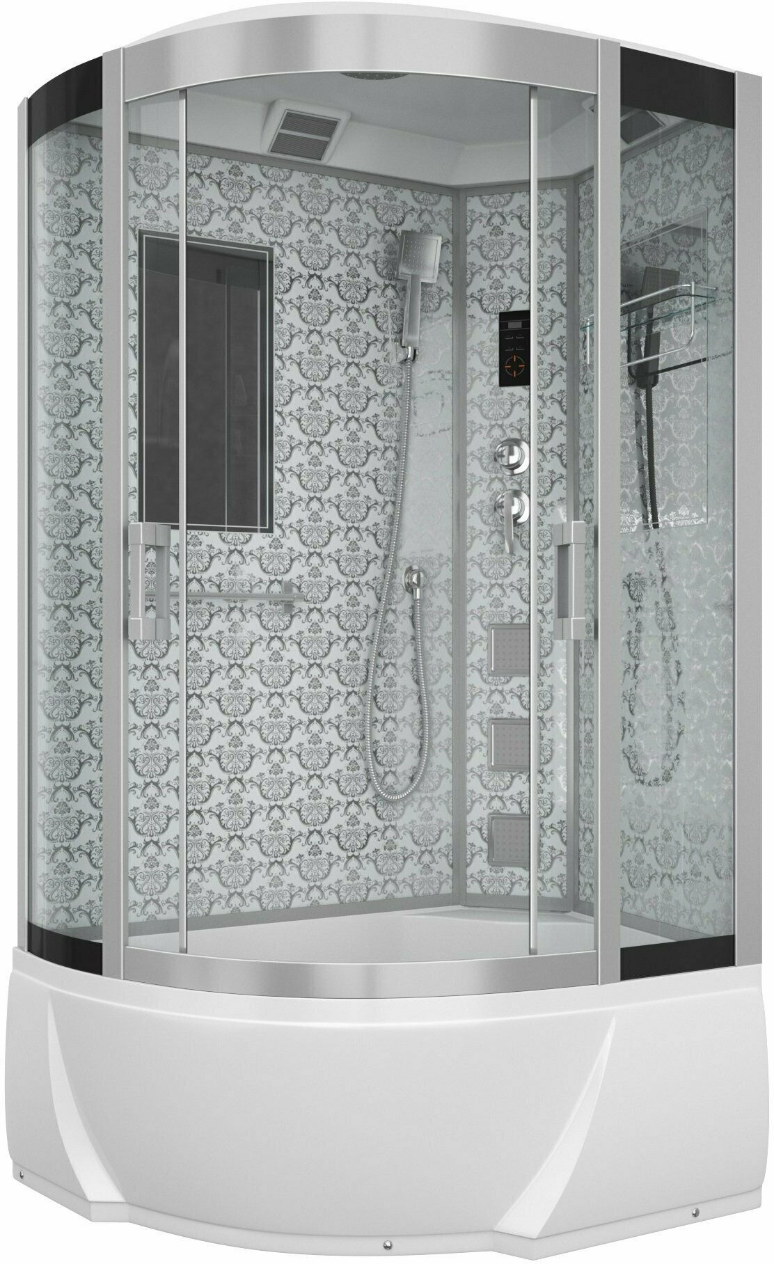 Душевая кабина Niagara Luxe NG-7712WR 120х80, поддон высокий, стекло прозрачное