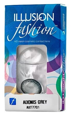 ILLUSION цветные линзы Fashion Adonise (2 линзы) 8.6 0.0 gray (серый)