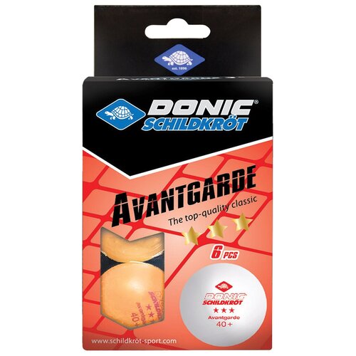 фото Мяч для настольного тенниса 3* avantgarde, 6 шт., оранжевый donic