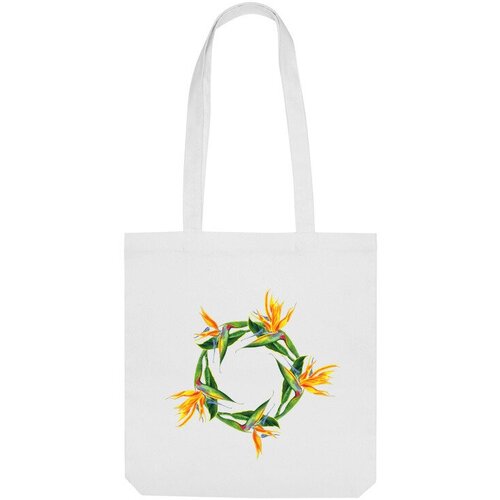 Сумка шоппер Us Basic, белый сумка тропические цветы венок бежевый