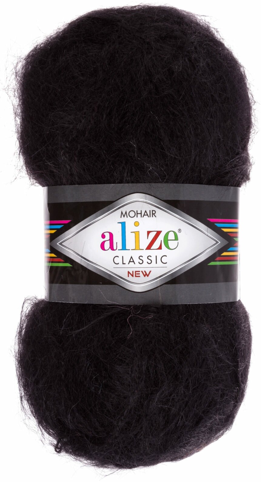 Пряжа Alize Mohair Classic черный (60), 24%шерсть/25%мохер/51%акрил, 200м, 100г, 1шт