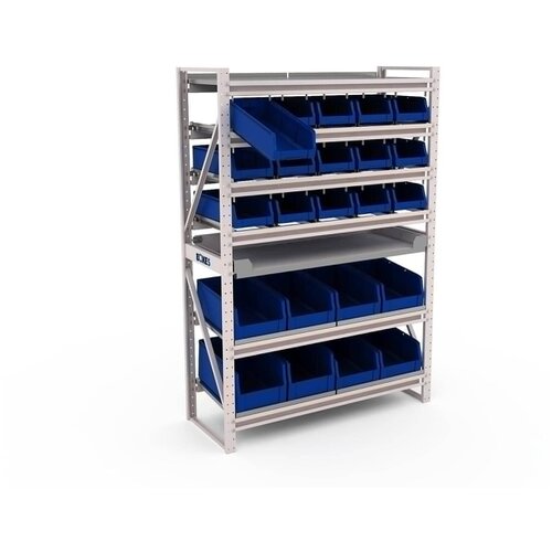Металлический складской стеллаж в гараж IRON BOXES №1-7 для хранения, универсальный,2000х1370х530