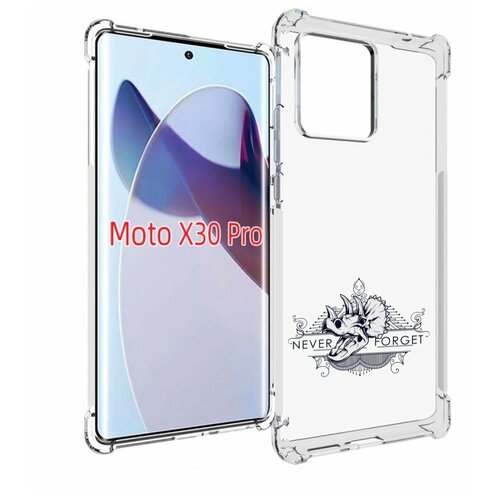 Чехол MyPads логотип носорога никогда не забуду для Motorola Moto X30 Pro задняя-панель-накладка-бампер