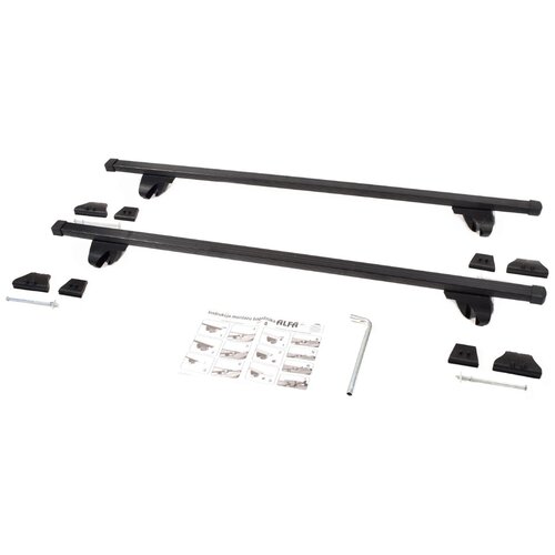 фото Багажник на рейлинги amos alfa для toyota land cruiser prado 90 кроссовер 1996-2002 3 дв. 5 дв., с прямоугольными дугами 130 см в пластике