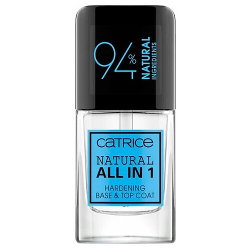 CATRICE Базовое и верхнее покрытие 94% Natural All in 1 Hardening Base & Top Coat, прозрачный, 10.5 мл