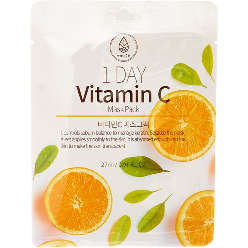 MEDB 1 Day Vitamin C Mask Pack Тканевая маска для лица с витамином С 27мл medb 1 day vitamin c mask pack тканевая маска для лица с витамином с