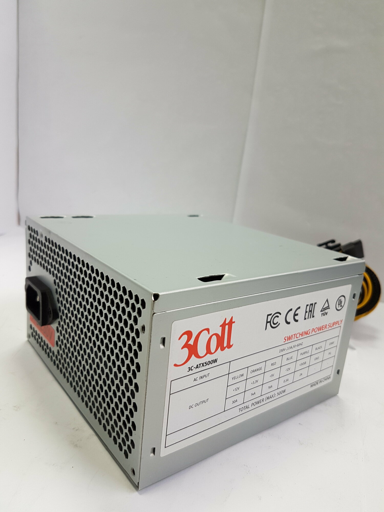 Блок питания 500 Вт 3Cott 3C-ATX500 (24+4+6/8 pin)