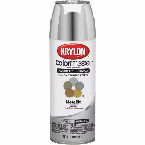 Универсальная аэрозольная краска KRYLON Color Master with Covermax Technology, Silver, 340гр