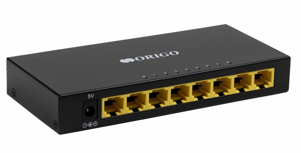 ORIGO коммутатор неуправляемый, количество портов: 8x100 Мбит/с (OS1208/A1A), черный