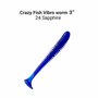 Силиконовые приманки Crazy Fish Vibro worm 3" 11-75-24-6, Кальмар, 5 шт.