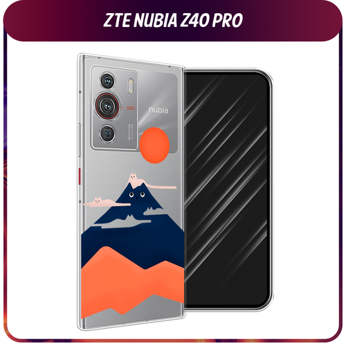 Силиконовый чехол на ZTE Nubia Z40 Pro / ЗТЕ Нубиа Z40 Про Кот-гора, прозрачный силиконовый чехол на zte nubia z40 pro зте нубиа z40 про розовая сакура прозрачный