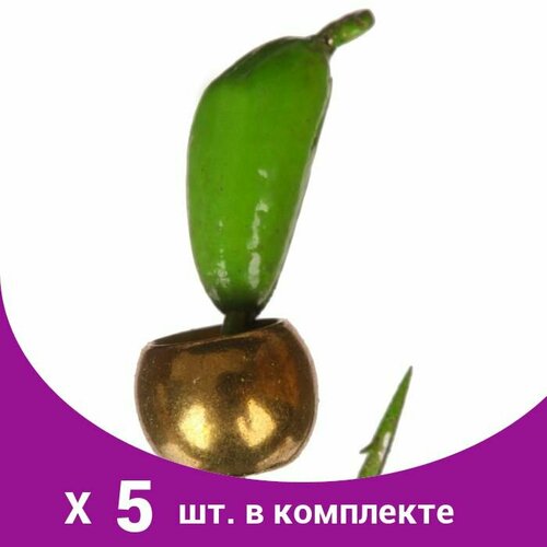Мормышка безнасадочная Банан, цвет зелёный, d 3 мм, вес 0,5 г, шарик латунный, 5 шт. (5 шт)
