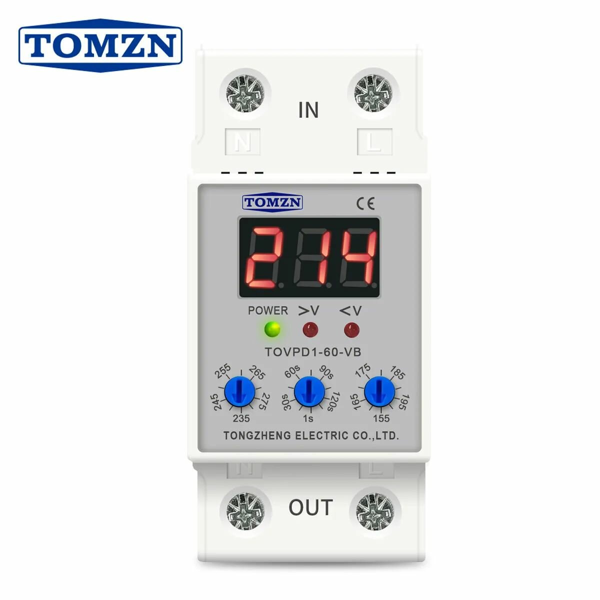 Реле напряжения tomzn 40 Реле контроля напряжения и тока TOMZN TOVPD1-40-EC 40A где же купить дешевле
