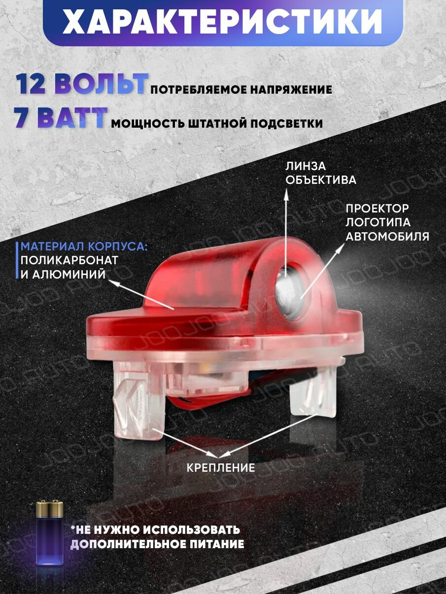 Штатная подсветка дверей авто с логотипом для FORD 2 шт. — фото 1
