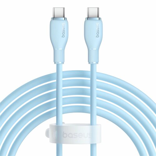Кабель Baseus P10355702311-01 Pudding Series Fast Charging Cable Type-C to Type-C 100W 2m Galaxy Blue голубой, синий