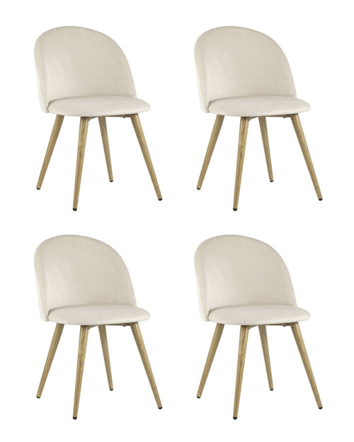 Стул Лион NEW STOOL GROUP бежевый, велюр, металл, мягкое сиденье, без подлокотников